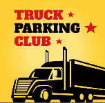 Truck Parking Club logo with red stars.