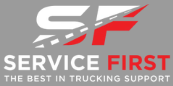 A logo for service fleet, the largest in trucking services.