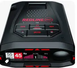 Black radar detector with redline logo.