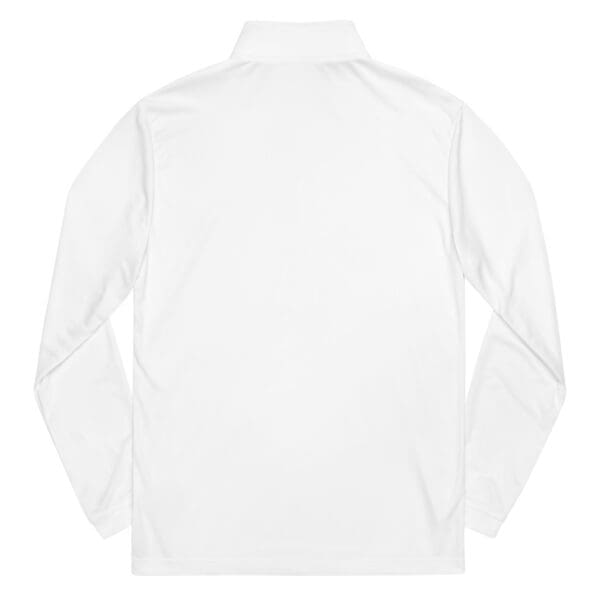 White long-sleeved mock neck shirt