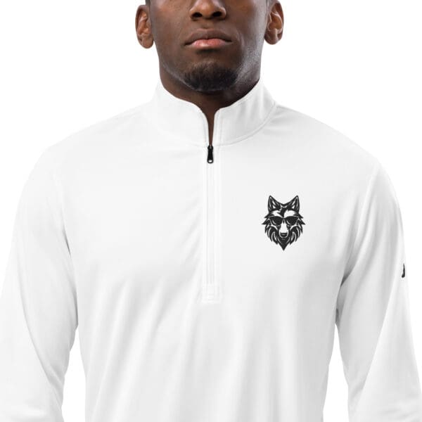 White wolf logo quarter-zip jacket.