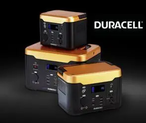 Three Duracell power stations of different sizes.