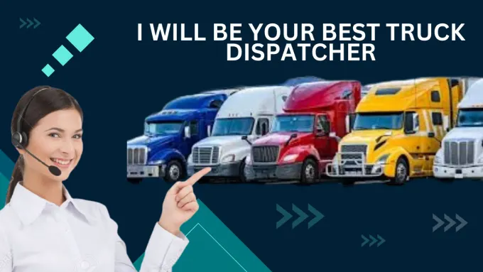 Woman with headset, truck dispatcher